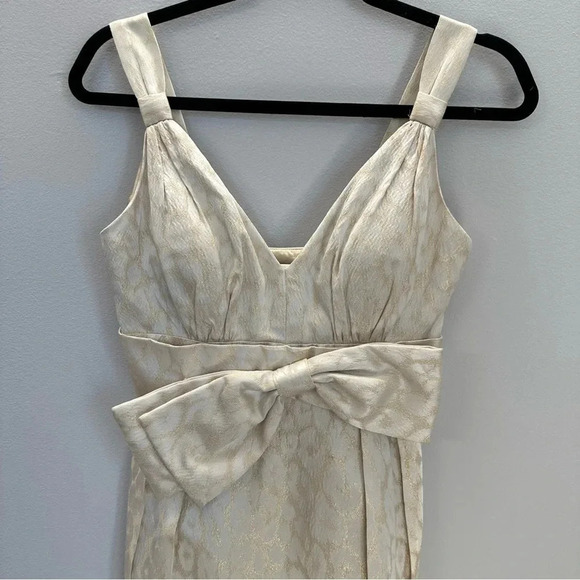 Mikael Aghal Women's Sleeveless V-Neck Linen Blend Part Dress Size 2 GUC - Picture 3 of 9